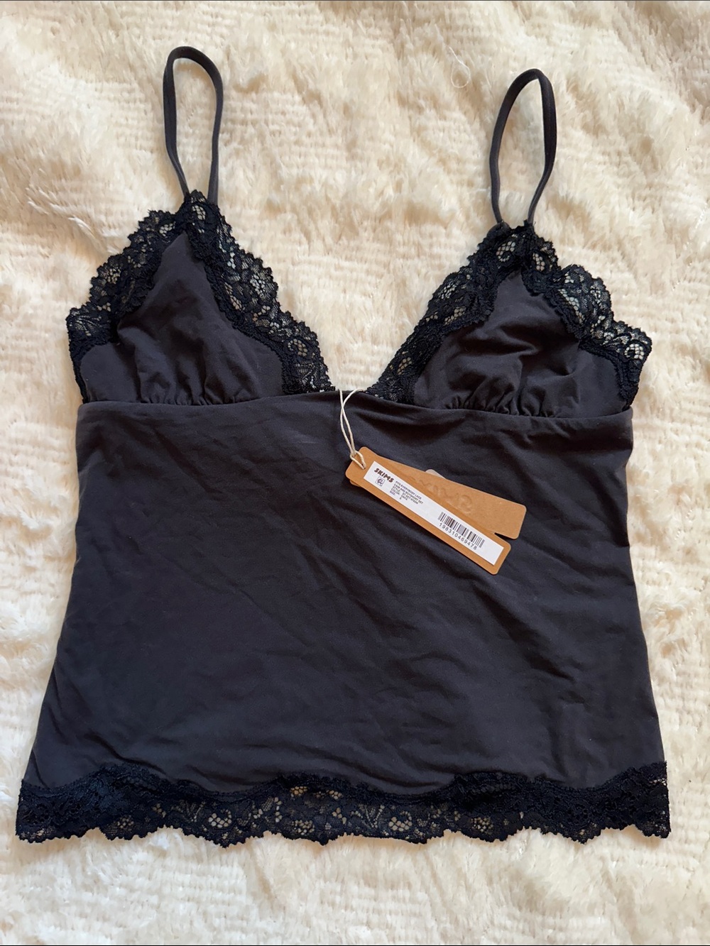 SKIMS Fits Everybody Lace-Trim Stretch Camisole NWT